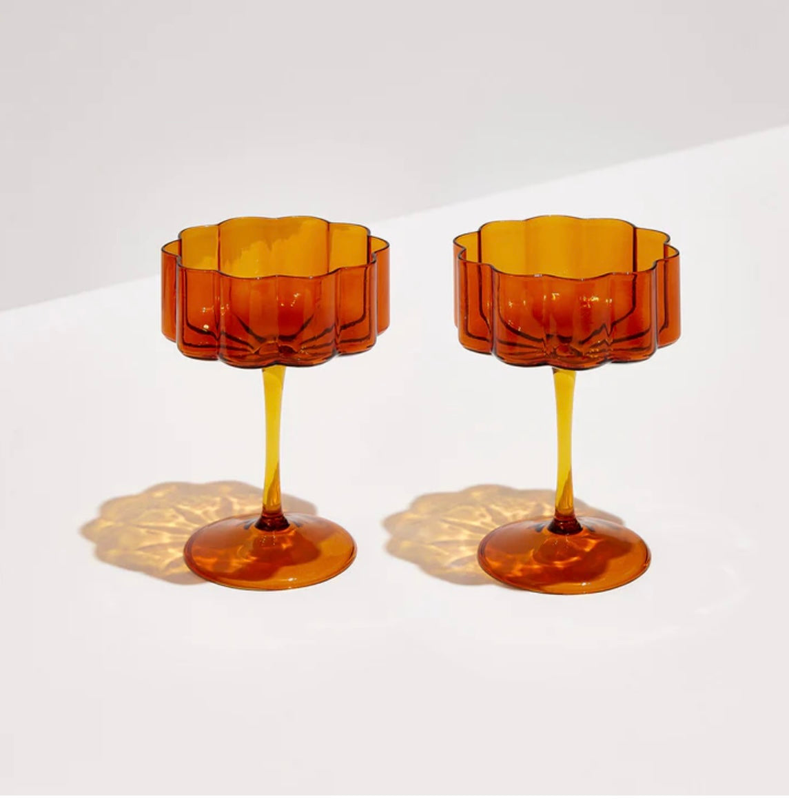 Wave Coup Glasses - Amber