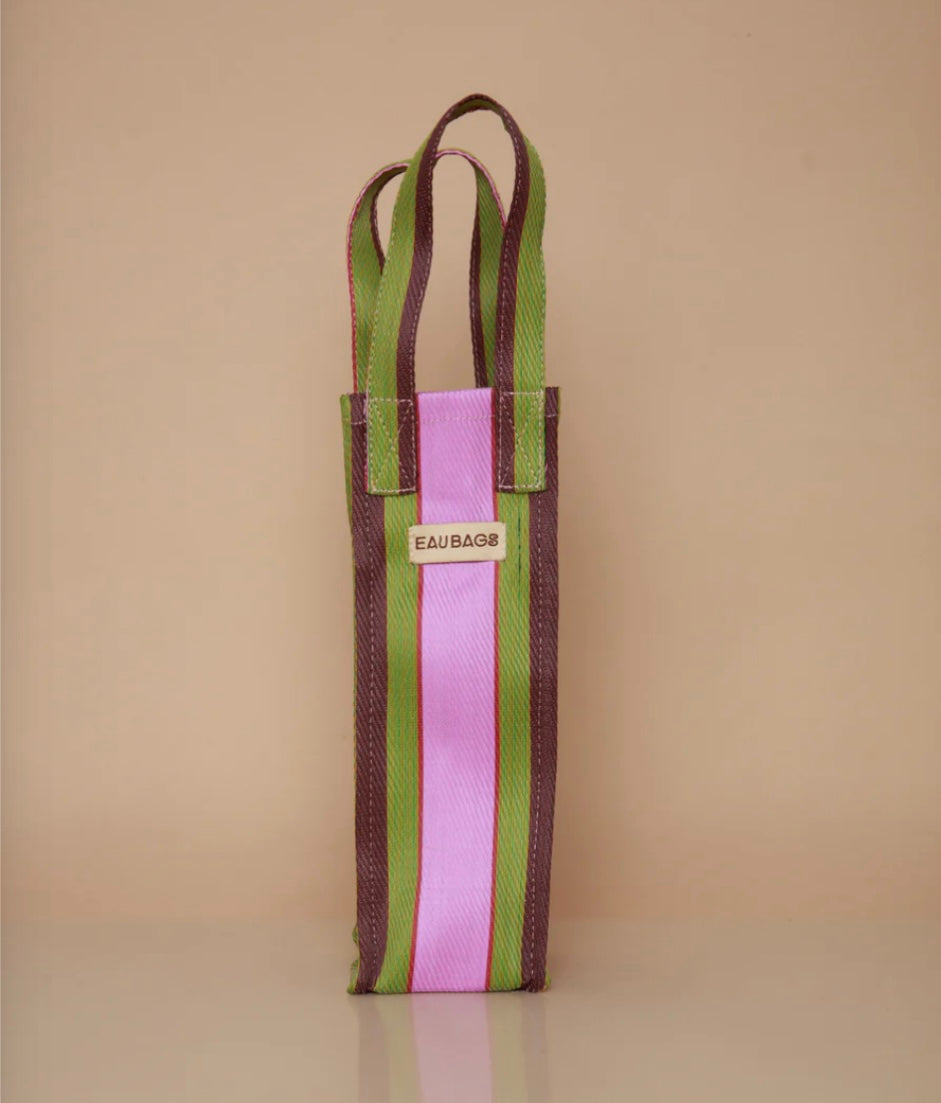 Wine Bag - Pearl Pink & Olive