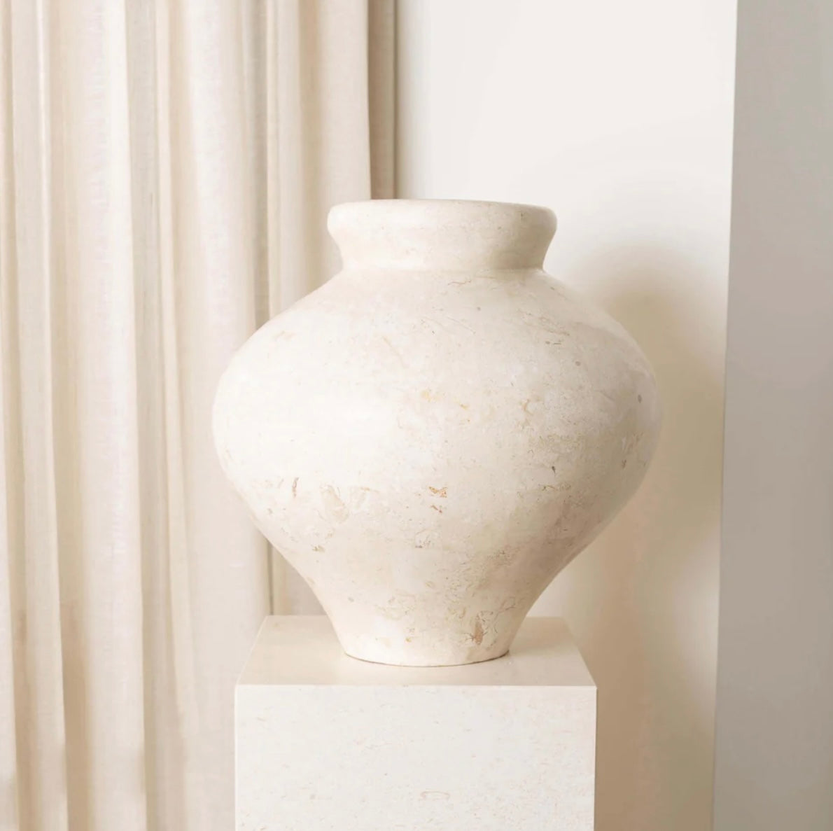 Laguna Vase | Natural White Stone Large