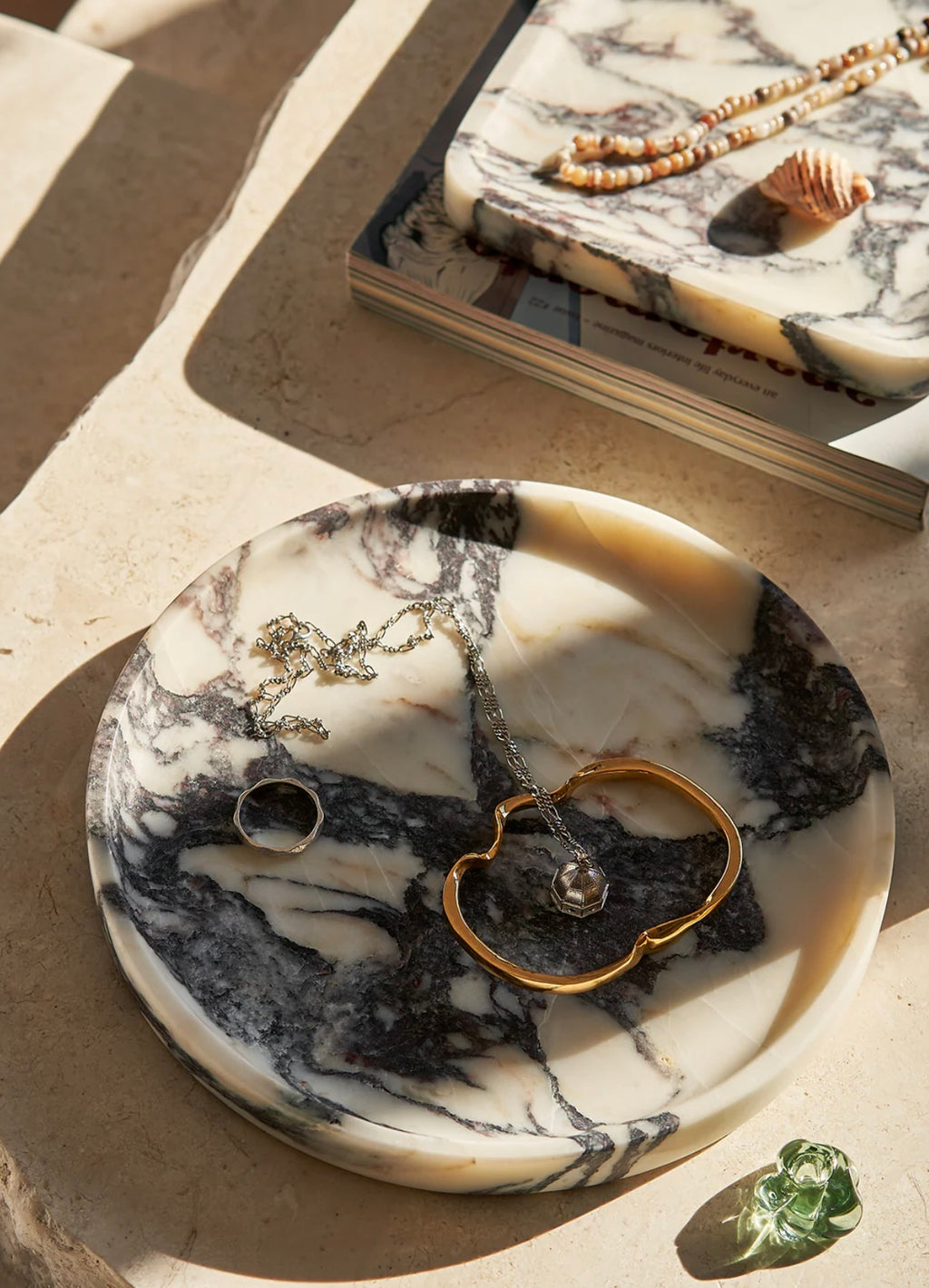 Linea Round Marble Tray