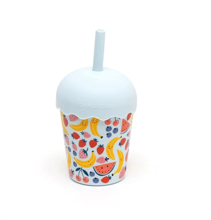 Fruits Blue Mini Smoothie Cup & Straw 200ml