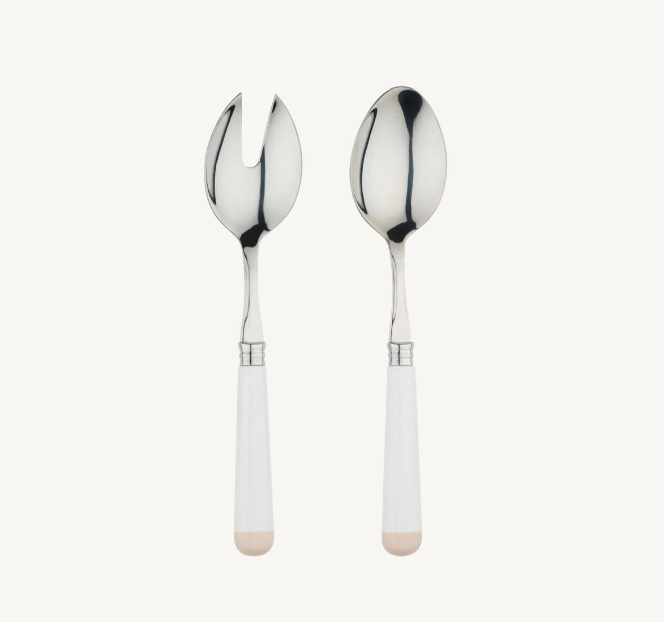 White and Beige Salad Servers